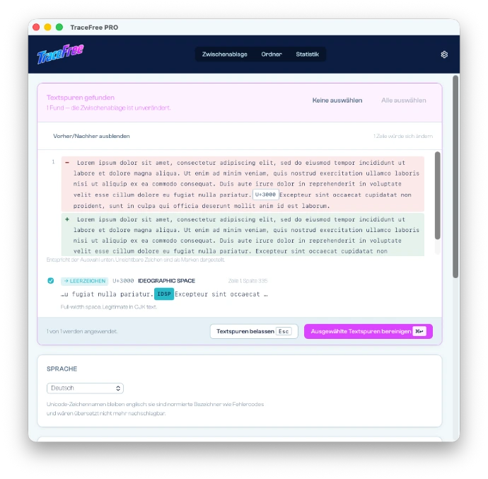 TraceFree PRO Screenshot